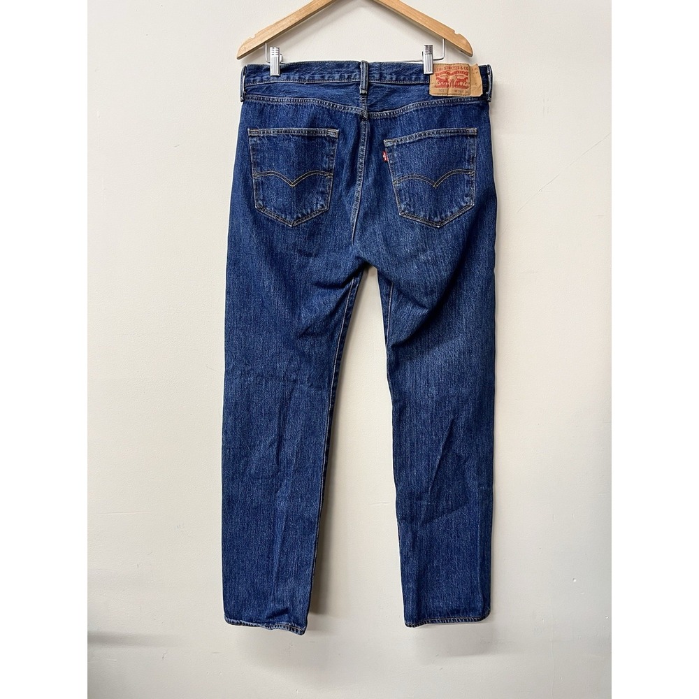 Levis 501 Original Fit Mens Jeans 36x34 Medium Wash Blue Button Fly Straight Leg